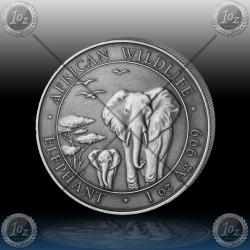 1oz SOMALIJA "SLON" 2015 - Antique Finish